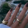 Simple dome wave ring with an elegant modern silhouette