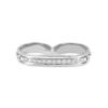 925 Sterling Silver Double Barrel Knuckle Diamond Ring - Image 2