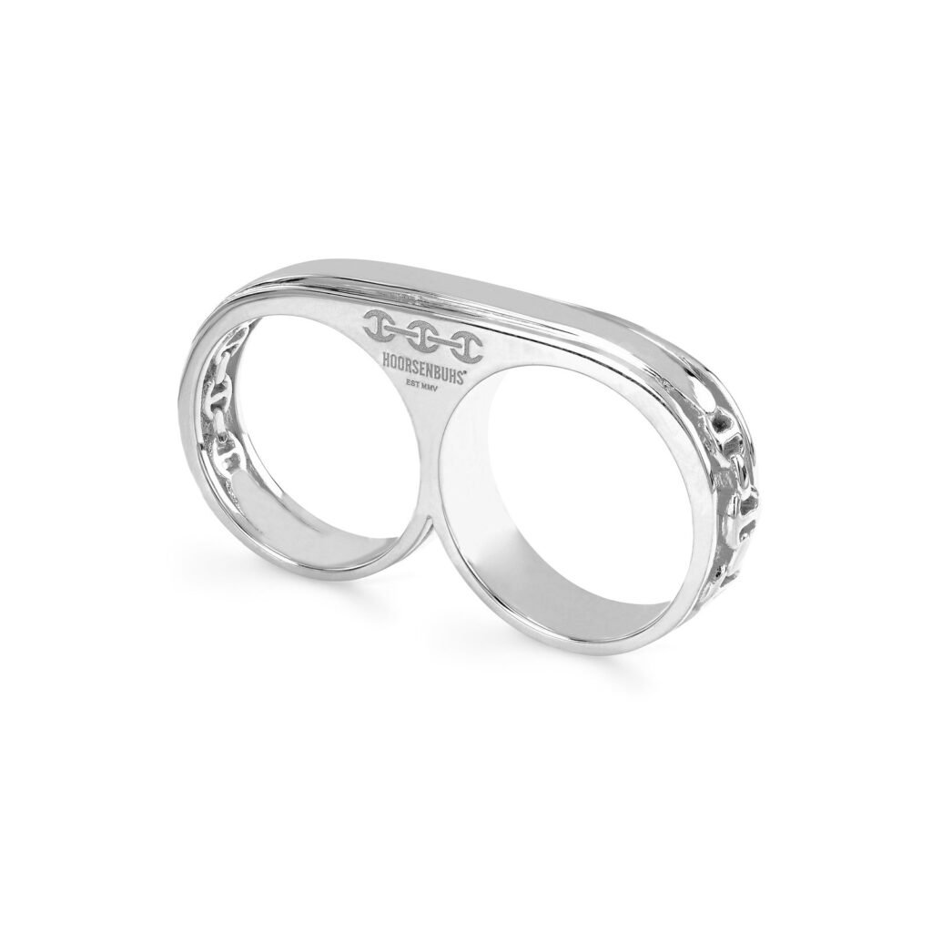 925 Sterling Silver Double Barrel Knuckle Ring
