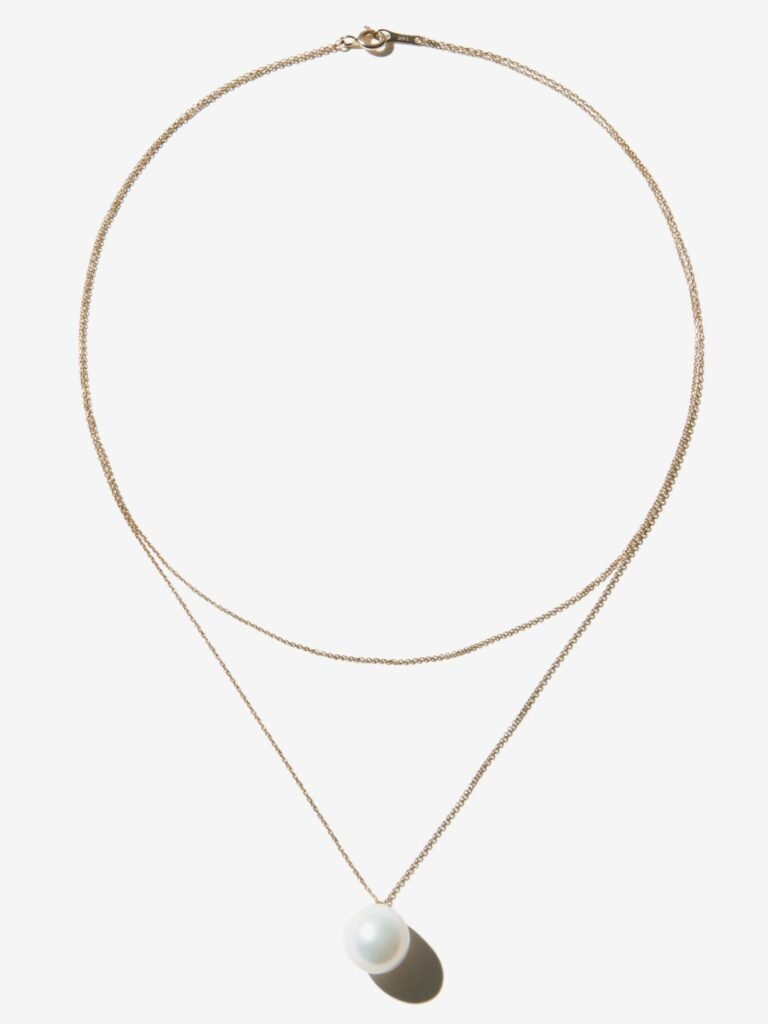 925 Sterling Silver Double Chain Pearl Necklace