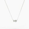 925 Sterling Silver Double Diamond Bezel Necklace - Image 4