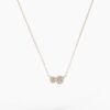 925 Sterling Silver Double Diamond Bezel Necklace - Image 5