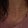 925 Sterling Silver Double Diamond Bezel Necklace - Image 2