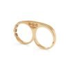925 sterling silver double knuckle ring with tri-link detail