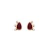 925 Sterling Silver Double Ruby Trouble Earrings with two ruby-inspired stones