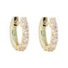 925 Sterling Silver Double Sided Diamond Turquoise Hoop - Image 3