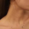 925 Sterling Silver Droplets Pink Sapphire Dangle Earrings - Image 3