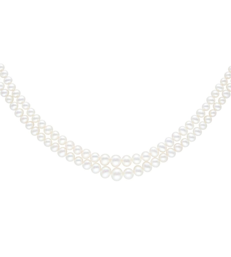 925 Sterling Silver Duet Perlee Pearl Necklace