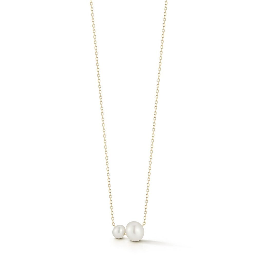 925 Sterling Silver Duo Suspended Pearl Necklace