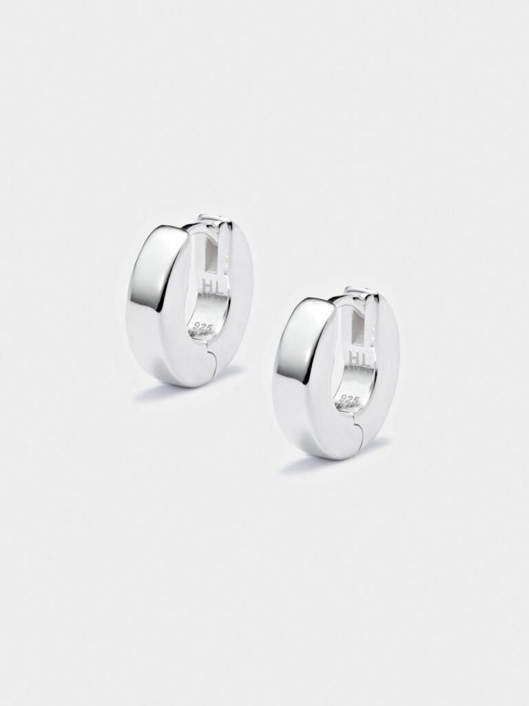 925 Sterling Silver Edge Hoop Earrings