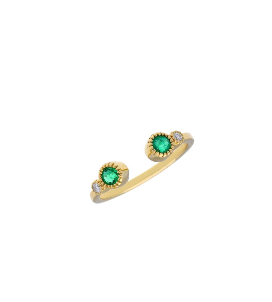 925 Sterling Silver Elegant Tsavorite Diamond Ring