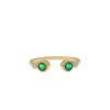 925 Sterling Silver Elegant Tsavorite Diamond Ring - Image 3