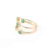 925 Sterling Silver Emerald Adjustable Diamond Ring - Image 3
