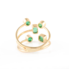 925 Sterling Silver Emerald Adjustable Diamond Ring - Image 4