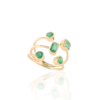 925 Sterling Silver Emerald Adjustable Diamond Ring - Image 5