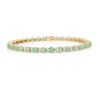 925 Sterling Silver Emerald and Diamond Designer Tennis Bracelet