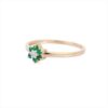 925 Sterling Silver Emerald and Diamond Flower Ring - Image 3