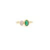 925 Sterling Silver Emerald and Diamond Open Ring