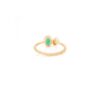 925 Sterling Silver Emerald and Diamond Open Ring - Image 6