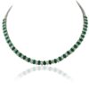925 Sterling Silver Emerald and Diamond Tennis Necklace