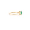 925 Sterling Silver Emerald and Diamond Three Stone Engagement Ring - Image 5