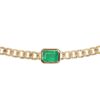 925 Sterling Silver Emerald Bezel Chain Link Bracelet