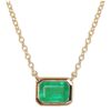 925 Sterling Silver Emerald Bezel Necklace