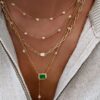 925 Sterling Silver Emerald Bezel Necklace - Image 2
