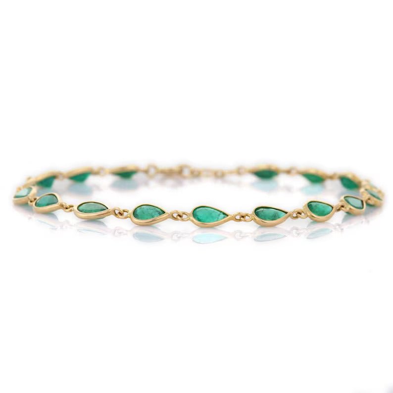925 Sterling Silver Emerald Bracelet