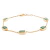 925 Sterling Silver Emerald Chain Bracelet