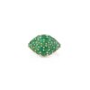 925 Sterling Silver Emerald Cluster Diamond Ring