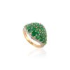 925 Sterling Silver Emerald Cluster Diamond Ring - Image 3