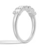 925 Sterling Silver Emerald Cut and Round Pave Diamond Anniversary Band - Image 2