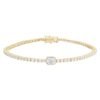 Emerald cut diamond bezel tennis bracelet in sterling silver