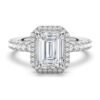 925 Sterling Silver Emerald Cut Diamond Bridal Set Men Wedding Band - Image 12
