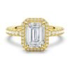 925 Sterling Silver Emerald Cut Diamond Bridal Set Men Wedding Band - Image 14