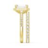 925 Sterling Silver Emerald Cut Diamond Bridal Set Men Wedding Band - Image 7