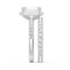 925 Sterling Silver Emerald Cut Diamond Bridal Set Men Wedding Band - Image 9