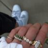 925 Sterling Silver Emerald Cut Emerald Bezel Band - Image 3