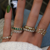 925 Sterling Silver Emerald Cut Emerald Bezel Band - Image 5