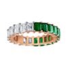 Emerald cut eternity band with structured all-around stone design