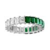 Sterling silver eternity ring featuring emerald and diamond CZ stones
