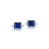 925 Sterling Silver cufflinks with structured emerald cut design