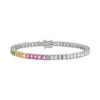 Emerald cut multicolour sapphire bracelet with a clean finish
