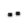 925 Sterling Silver Emerald Cut Onyx Cufflinks - Image 2