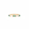 925 Sterling Silver Emerald Diamond Band Ring
