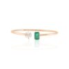 925 Sterling Silver Emerald Diamond Bracelet