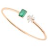 925 Sterling Silver Emerald Diamond Bracelet - Image 2