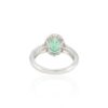 925 Sterling Silver Emerald Diamond Engagement Ring - Image 6