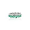 925 Sterling Silver emerald and diamond eternity band ring